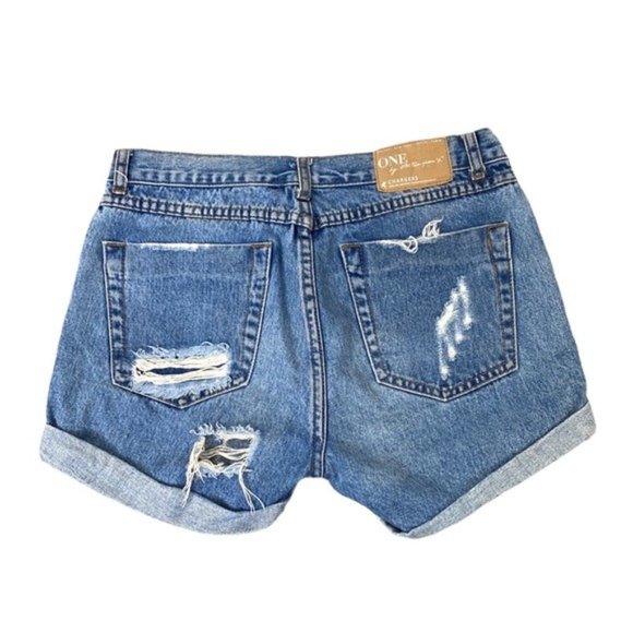SOLD One Teaspoon Chargers Distress Denim Shorts - Picture 3 of 6